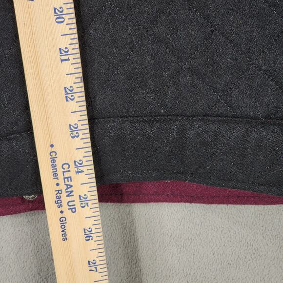 ASOS Quilted Moto Jacket 14 Women Black Bomber Wool Faux Leather Trim Biker READ - Picture 6 of 15